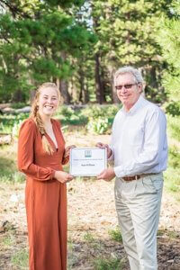 Herhusky Kaya Williams and presenter David Hansen