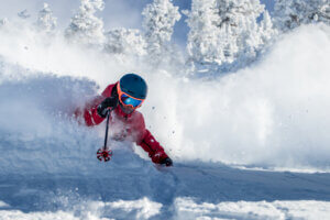 Skiier in North Tahoe Truckee California