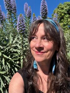Stacy Caldwell pictured here with flowers in Tahoe Truckee.