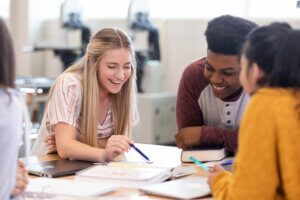 Students studying and preparing for college